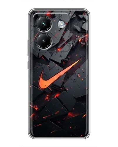 Чехол для Xiaomi Poco M7 Pro 5G с картинкой «Nike — эффект разломов»