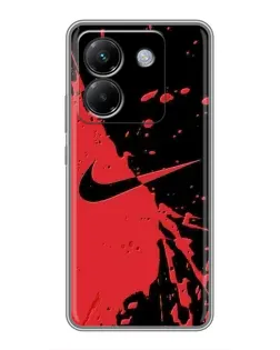 Чехол для Xiaomi Poco M7 Pro 5G с картинкой «Красные брызги Nike» Чехол для Xiaomi Poco M7 Pro 5G с картинкой «Красные брызги Nike»