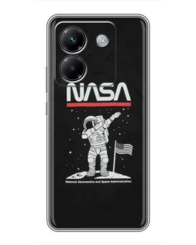 Чехол для Xiaomi Poco M7 Pro 5G с картинкой «NASA — шагаем по Луне»