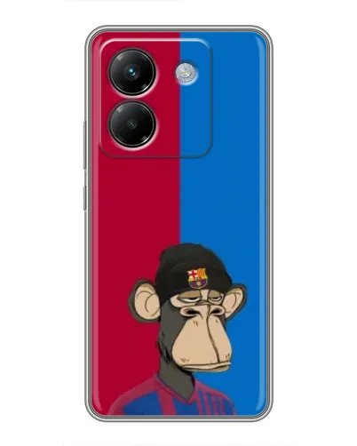 Чехол для Xiaomi Poco M7 Pro 5G с картинкой «Bored Ape — фанат Барсы»