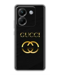 Чехол для Xiaomi Poco M7 Pro 5G с картинкой «Золотой логотип Gucci»