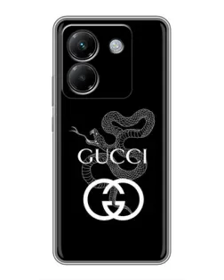 Чехол для Xiaomi Poco M7 Pro 5G с картинкой «Gucci — серебряная змея»