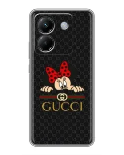 Чехол для Xiaomi Poco M7 Pro 5G с картинкой «Минни Маус Gucci — черный»