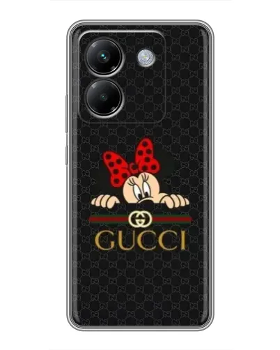 Чехол для Xiaomi Poco M7 Pro 5G с картинкой «Минни Маус Gucci — черный»