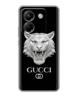 Чехол для Xiaomi Poco M7 Pro 5G с картинкой «Gucci — серебряный лев» Чехол для Xiaomi Poco M7 Pro 5G с картинкой «Gucci — серебряный лев»