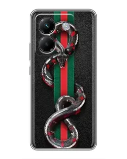 Чехол для Xiaomi Poco M7 Pro 5G с картинкой «Gucci — змея на полосе» Чехол для Xiaomi Poco M7 Pro 5G с картинкой «Gucci — змея на полосе»