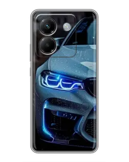 Чехол для Xiaomi Poco M7 Pro 5G с картинкой «Взгляд BMW с синими фарами»