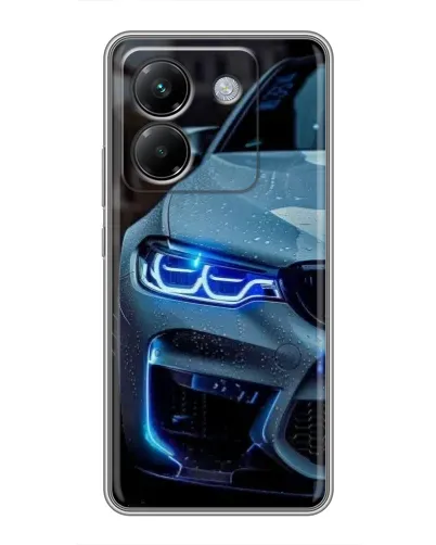 Чехол для Xiaomi Poco M7 Pro 5G с картинкой «Взгляд BMW с синими фарами»