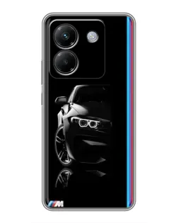 Чехол для Xiaomi Poco M7 Pro 5G с картинкой «Силуэт BMW в темноте»