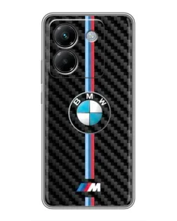 Чехол для Xiaomi Poco M7 Pro 5G с картинкой «Эмблема BMW и карбон»