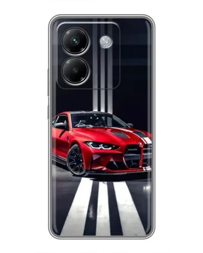 Чехол для Xiaomi Poco M7 Pro 5G с картинкой «Красная BMW на дороге»