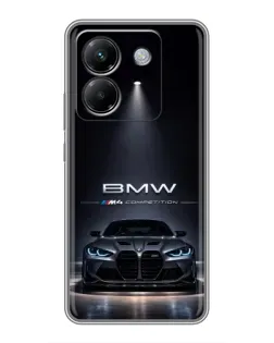 Чохол для Xiaomi Poco M7 Pro 5G з картинкою «BMW крізь нічне місто»