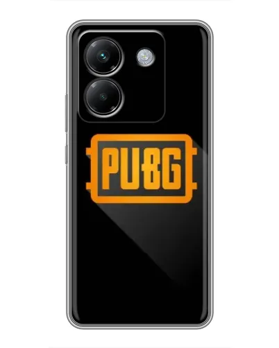 Чехол для Xiaomi Poco M7 Pro 5G с картинкой «PUBG — рамка лого»