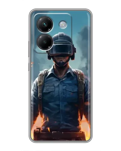 Чехол для Xiaomi Poco M7 Pro 5G с картинкой «PUBG — реалистичный герой»