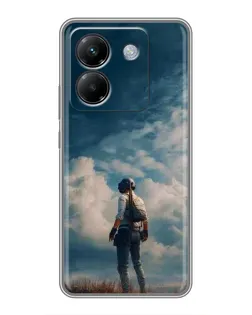 Чехол для Xiaomi Poco M7 Pro 5G с картинкой «Герой PUBG на скале»