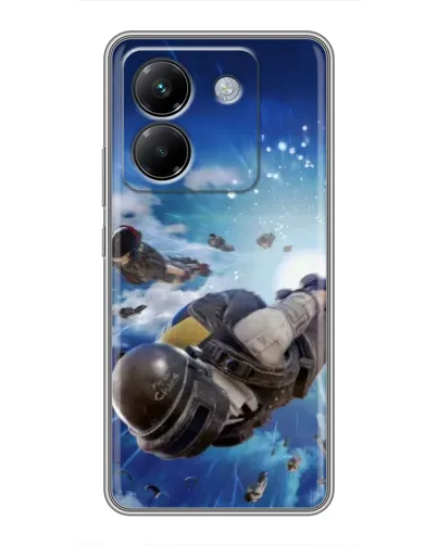 Чехол для Xiaomi Poco M7 Pro 5G с картинкой «Десант PUBG — прыжок»