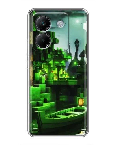Чехол для Xiaomi Poco M7 Pro 5G с картинкой «Minecraft лесной пейзаж»
