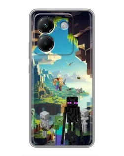 Чехол для Xiaomi Poco M7 Pro 5G с картинкой «Эндермен в лесу»