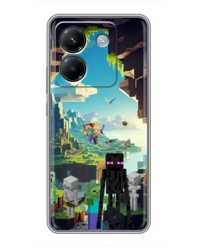 Чехол для Xiaomi Poco M7 Pro 5G с картинкой «Эндермен в лесу»