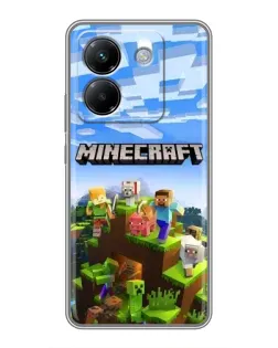Чехол для Xiaomi Poco M7 Pro 5G с картинкой «Minecraft классический мир»