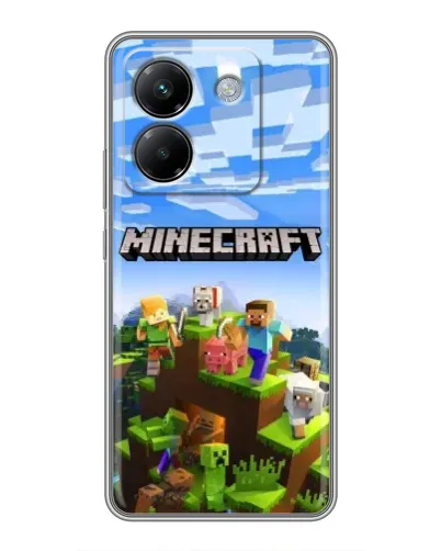 Чехол для Xiaomi Poco M7 Pro 5G с картинкой «Minecraft классический мир»