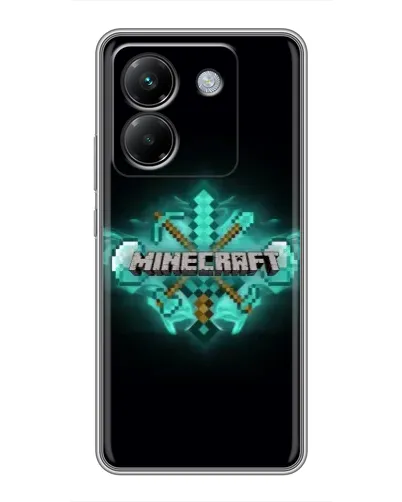 Чехол для Xiaomi Poco M7 Pro 5G с картинкой «Minecraft Diamond лого»
