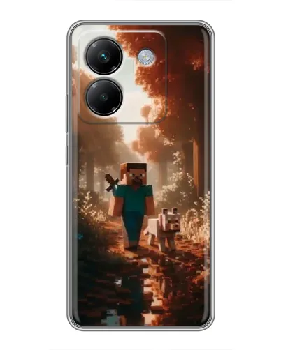 Чехол для Xiaomi Poco M7 Pro 5G с картинкой «Стив в лесу»