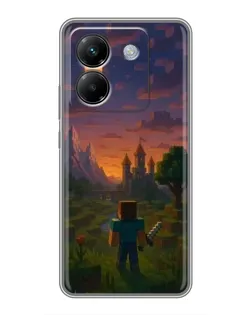 Чехол для Xiaomi Poco M7 Pro 5G с картинкой «Стив у башни»