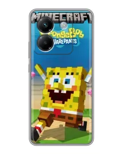 Чехол для Xiaomi Poco M7 Pro 5G с картинкой «Губка Боб Minecraft» Чехол для Xiaomi Poco M7 Pro 5G с картинкой «Губка Боб Minecraft»