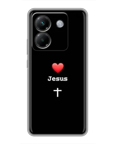 Чехол для Xiaomi Poco M7 Pro 5G с картинкой «Сердце - Jesus»