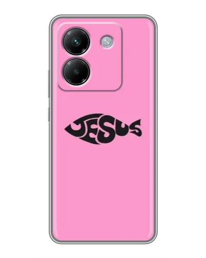 Чехол для Xiaomi Poco M7 Pro 5G с картинкой «Розовый символ  Jesus»