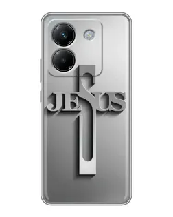 Чохол для Xiaomi Poco M7 Pro 5G з картинкою «Металевий хрест Jesus»