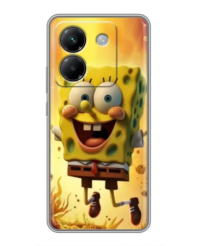 Чехол для Xiaomi Poco M7 Pro 5G с картинкой «Губка Боб прыгает»