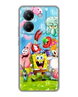 Чехол для Xiaomi Poco M7 Pro 5G с картинкой «Губка Боб и друзья»