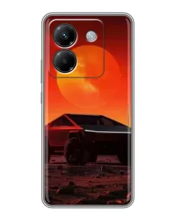Чехол для Xiaomi Poco M7 Pro 5G с картинкой «Cybertruck на Марсе»