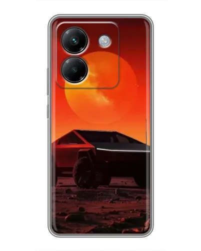 Чехол для Xiaomi Poco M7 Pro 5G с картинкой «Cybertruck на Марсе»
