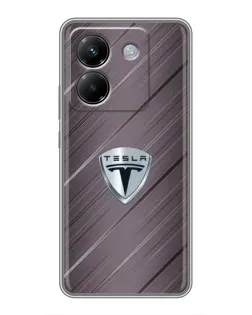 Чехол для Xiaomi Poco M7 Pro 5G с картинкой «Металлическая текстура Tesla»