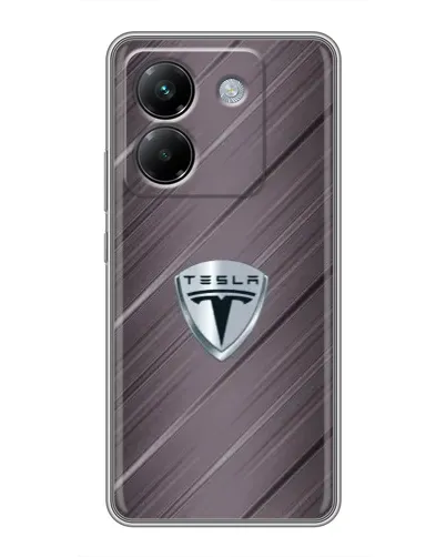 Чехол для Xiaomi Poco M7 Pro 5G с картинкой «Металлическая текстура Tesla»