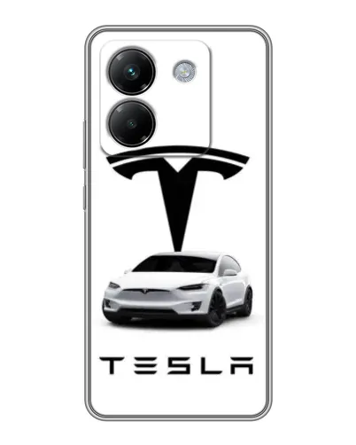 Чехол для Xiaomi Poco M7 Pro 5G с картинкой «Tesla White Style»