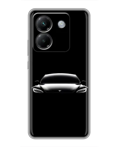 Чехол для Xiaomi Poco M7 Pro 5G с картинкой «Фары Tesla Night»