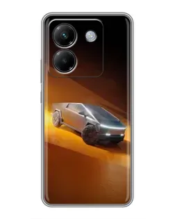 Чехол для Xiaomi Poco M7 Pro 5G с картинкой «Cybertruck в пустыне»