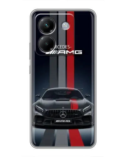 Чехол для Xiaomi Poco M7 Pro 5G с картинкой «Mercedes — белый карбон»