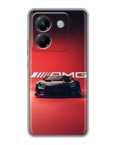 Чехол для Xiaomi Poco M7 Pro 5G с картинкой «Mercedes AMG — красная линия»