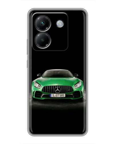 Чехол для Xiaomi Poco M7 Pro 5G с картинкой «Mercedes — неоновый лого»