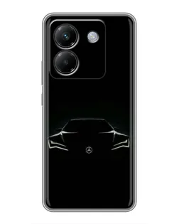 Чехол для Xiaomi Poco M7 Pro 5G с картинкой «Mercedes — силуэт авто»