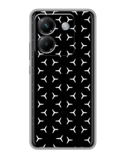 Чехол для Xiaomi Poco M7 Pro 5G с картинкой «Mercedes паттерн звезд»
