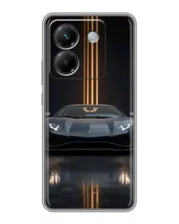 Чехол для Xiaomi Poco M7 Pro 5G с картинкой «Lamborghini золотые линии»
