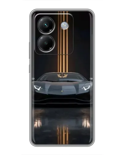 Чехол для Xiaomi Poco M7 Pro 5G с картинкой «Lamborghini золотые линии»