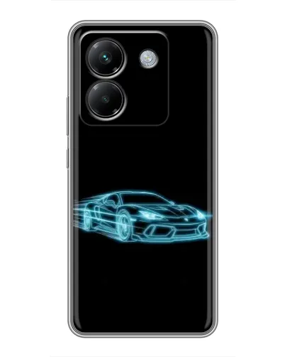 Чехол для Xiaomi Poco M7 Pro 5G с картинкой «Неоновый контур Lamborghini»