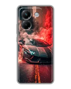 Чехол для Xiaomi Poco M7 Pro 5G с картинкой «Lamborghini красный дым»
